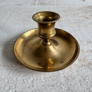 Vintage Single Brass Simple Candle Stick Holder